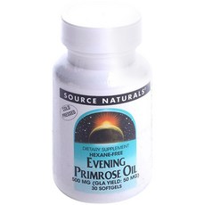 SOURCE NATURALS 無糖月見草由軟膠囊 500mg 無麩質, 1個, 30 件