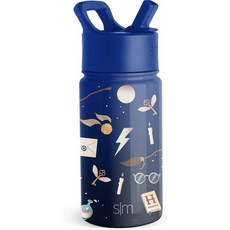 啵比小舖 美國Simple Modern 迪士尼兒童不銹鋼吸管水瓶/保溫保冷水壺 414ml, 1個, 哈利波特Mischief Managed