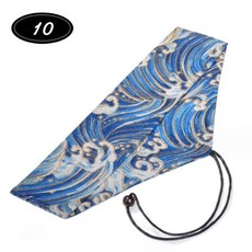 日式和風餐具收納袋，綁繩設計刀叉湯匙環保餐具袋，臺灣現貨快速出貨交換禮物推薦, 1個, 橫開綁繩款, 浪花