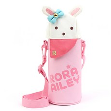 momo FRIENDS 女童兔子造型水壺袋, 粉色