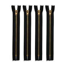 7인치 청바지 지퍼, 4개, 블랙