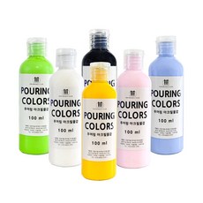 푸어링 물감 100ml 6색 세트, 6개