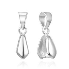 2pcs Adabele Authentic 925 Sterling Silver Hypoallergenic Pendant Clasp Pinch Bail 18mm Clip Conn, 스털링 실버, N/A