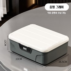 베베어스 가정용 차량용 비밀번호 수납함 보관함 귀중품 다용도, 중형-그레이