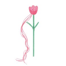 【Miao&Nu】PurLab/花花fafa逗貓棒/逗貓玩具/花朵造型/內含鈴鐺/貓薄荷/互動耐咬, 1個, 鬱金香