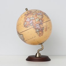 SkyGlobe 10吋仿古木質底座立體地球儀(中英文版) AR互動 台灣製教學地球儀