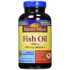 네이처메이드 피쉬 오일 1200mg 건강한 심장 오메가 3 200소프트젤, 1개, 200정