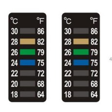 5개입 1.7x4cm 18-30도 부착식 열변색 필름 온도계 실험실 도구 측정 실험도구 스티커