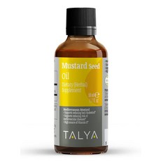 TALYA Herbal Pure 머스타드 오일 (브라시카 니그라 올륨) 100% 천연 순수 냉압착 오일 50ml (1.7온스) 유리병