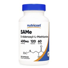 Nutricost SAM-E 400 毫克無味膠囊, 120入, 1個, 120顆