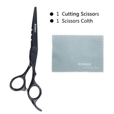 Brainbow 6.0 '일본 이발사 가위 전문 헤어 커팅 가위 이발사 가위 미용 가위 세트 헤어 스타일링 도구, 패키지 1, 1개
