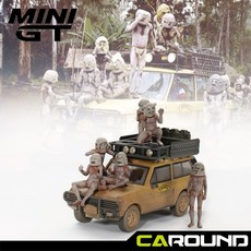 미니지티(MGTS0006) 1:64 랜드로버 레인지로버 1982 카멜 트로피 파푸아 뉴기니 세트 (차량 및 피규어 포함), 1개