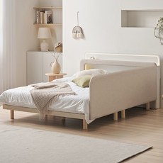 국내제작 인홈 허그미 LED 저상형침대 +발통세트 +A1 시그니처 매트리스 포함, 화이트 가드형A+발통세트