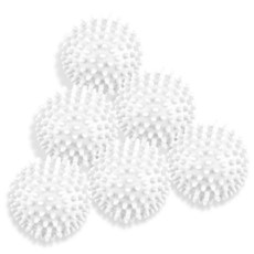 건조기용 세탁 공 6팩 드라이어 볼 세탁 재사용 가능 원단 부드러움 주름 감소 및 정전기 부착 감소용 건조기 볼 플라스틱 펠렛 팩 - 다크 블루, 화이트