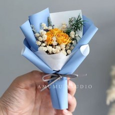 미니꽃다발 드라이플라워 프리져브드 34종 안개 믹스 한송이, 1개, M18 벨로아 부케