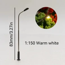 20개 1:75/500 스케일 미니어처 가로등 모델 3V LED 단일 헤드 라이트 HO N 철도 키트용, 05 150scale warm white