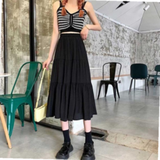 플레어스커트 A라인 하이웨스트 허리밴딩 캉캉이 롱스커트