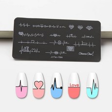 네일 템플릿 발렌타인 데이 스탬핑 플레이트 장미 꽃 사랑 테마 아트 스테인레스 스틸 할로윈 디자인 스텐실 도구, 옵션24) JTY-284, 1개