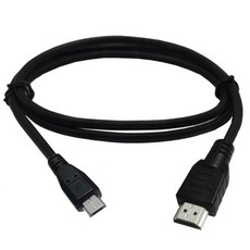 HDMI에서 마이크로 USB 5P 케이블 1M 마이크로 USB에서 HDMI 케이블 어댑터 수컷 데이터 충전 코드 컨버터 커넥터 케이블, 1개, Black