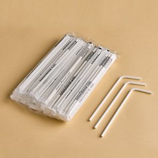 【Virnova】 竹纖維 紙吸管 6x235mm 可彎吸管 白色 平頭 獨立紙包 100入/1200入 生物可分解 環保吸管, 1套, 1200個裝
