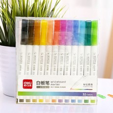 得力彩色白板筆套組 S506 12色 書寫順滑, 1個, 彩色白板筆