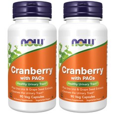 NOW Foods 蔓越莓素食膠囊, 90顆, 2罐