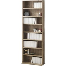 아이리스 오야마 코크-1860 책장 대용량 슬림 23.5 x 9.1 70.9 인치(59.8 23 180 cm) 8개의 선반 이동식 개방형 조립 필수 흰색, ash brown