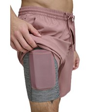 DKNY 남성용 스트레치 퀵 드라이 발리 UPF 40+ 보호 수영 트렁크 점토. [호환], S, 점토