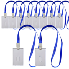 오피스연 사원증 케이스 카드 목걸이 출입증 명찰, 10개, 블루