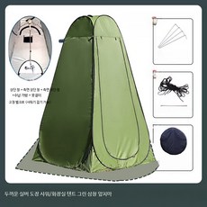 쭌스몰 캠핑 샤워텐트 간이화장실 원터치 휴대용 야외 탈의실 낚시 보온용 1인용, 1개, 그린 3창 앞치마 은색 코팅 2인용 텐트: 150x15