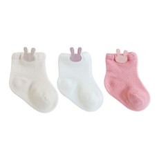 감동양말 마시멜로2 메쉬 토끼 자수 신생아 양말 / 신생아 삭스 / 봄여름 베이비 양말
