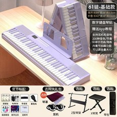 접이식 피아노 88건반 본체 디지털 전자피아노 휴대용 입문용 키 악기 a타입 미디, 1개, E. Purple Purple 61 주요 기본 모델 피