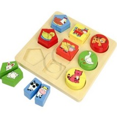 18개월아기장난감 실꿰기 도형맞추기 교육 교구 지력