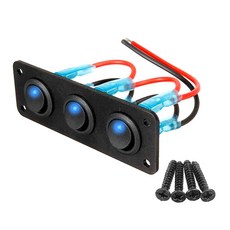 범용 토글 스위치 패널 USB 카 보트 해양 RV 트럭 블루 LED 스타일링 액세서리 해양 로커 스위치 12V 1 4, 1개