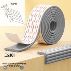 침대 모서리 보호대 폼 소재 충격 완충 안전 쿠션 기능, D_그레이 폭 8cm C_5미터 두껍게 + 10 코너