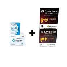<지케어 / G care> GC녹십자MS 지케어 혈당시험지 혈당측정검사지 100매+채혈침100개+알콜솜100매 SW, 1개