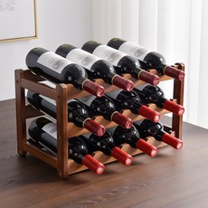 베네토 원목 와인랙 12구 대나무 와인병 보관 거치대, 3단 12구, 1개