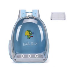 통기성 좋은 휴대용 앵무새 새 이동장 여행용 배낭형 야외 산책용 조류 케이지 백팩, 1개, 블루 로프 미포함