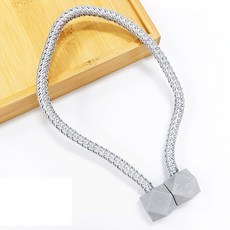 窗簾磁扣綁帶固定扣磁力固定繩 多色可選 免安裝 強力磁吸 適用多種窗簾, 灰色(2條), 1件