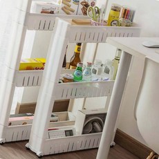 이동식 틈새장 주방 냉장고옆 세탁실 수납장 칸칸이 선반장, 홍스토어 3단
