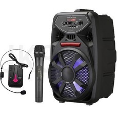 大聲公歡樂型無線麥克風多功能行動音箱/喇叭 (手持 耳麥組)保固一年/藍牙喇叭/行動KTV/廣場音響/教學擴音機