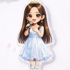 진소나 키링 우승기념 이소나 굿즈, 하늘색, 1개