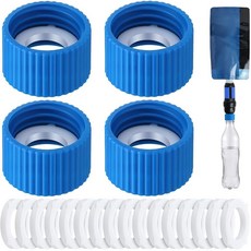28mm 외부 나사식 정수 필터 표준 플라스틱 병과 호환되는 Enhon 4개 커플링 키트 하이킹 캠핑용 개스킷 씰과 청소, 4