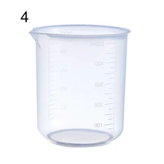 측정 투명 플라스틱 실험실 졸업 컨테이너 주전자 주방 규모 요리 액체 베이킹 비커, 500ml 1