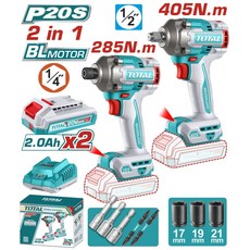 TOTAL 20V鋰電扳手 起子機組, 1個