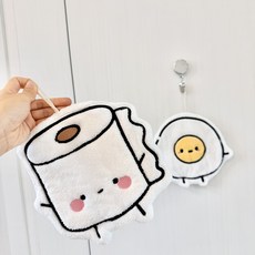 캐릭터 핸드타월 걸이형 초흡수 코랄벨벳 미니 타월 주방 욕실 겸용, 휴지, 1개