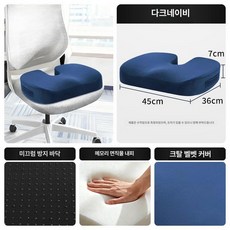 보호매트 수술 천골골절 방석 미추감압 전용매트, 두께 7cm 다크네이비 U자형 크리스탈 벨벳