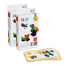 주식회사 매직큐브 큐블로 매직28 2개입 & 활동카드 세트 / 국내생산 자석블럭, 혼합색상, 1개