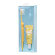 닥터치카 어린이 여행용 치약 칫솔 세트 (1450 고불소 비건치약 20g+펜그립 어린이칫솔 C4.5), 20g, 1세트