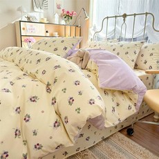 무인양품 순면 이불 커버 150x200 싱글 침대용 겨울 침구, 퍼플 그레이프